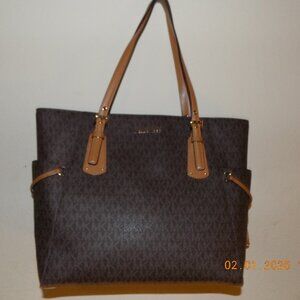 Michael Kors Very Large Brown w/ Tan Tote Style Bag